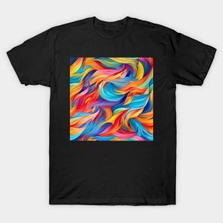 Captivating Colorful Abstract Fabric Pattern - Seamless Swirls & Geometric Design for Fashion and Home Decor #1 T-Shirt